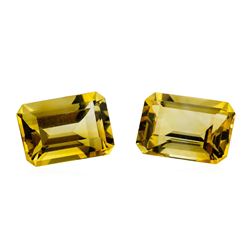 13.53 ctw.Natural Emerald Cut Citrine Quartz Parcel of Two