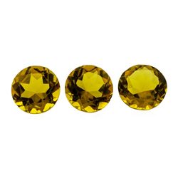 5.57 ctw.Natural Round Cut Citrine Quartz Parcel of Three