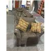 Image 1 : NEW Choco Sofa, Love Seat Set and Sofa Chairw/ Throw Pillows Lot of 3