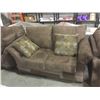 Image 3 : NEW Choco Sofa, Love Seat Set and Sofa Chairw/ Throw Pillows Lot of 3