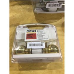 Facto Entrance Knob Polished Brass Finish