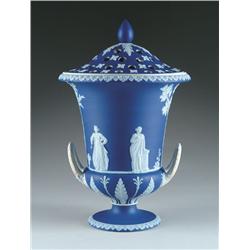 DOUBLE-HANDLED WEDGWOOD BOUGH POT