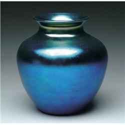 STEUBEN BLUE AURENE VASE