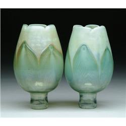 TWO TIFFANY ART GLASS SHADES