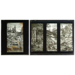 TWO TIFFANY WINDOW PHOTO PLATES
