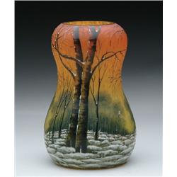 DAUM WINTER SCENE VASE