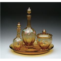 GALLE ENAMELED CONDIMENT SET