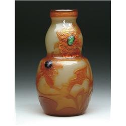 GALLE CAMEO VASE WITH CABOCHONS