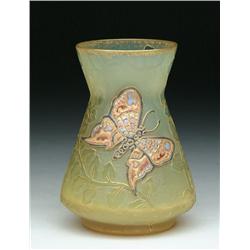 DAUM NANCY CAMEO AND ENAMEL VASE
