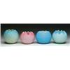 Image 1 : FOUR SATIN GLASS ROSE BOWLS