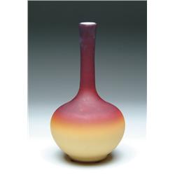 WHEELING PEACH BLOW VASE
