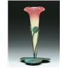 Image 1 : BURMESE TRUMPET VASE IN METAL HOLDER
