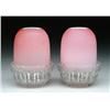 Image 1 : PAIR OF SATIN GLASS FAIRY LAMPS