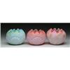 Image 1 : THREE SATIN GLASS ROSE BOWLS