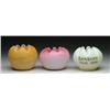 Image 1 : THREE SATIN GLASS ROSE BOWLS