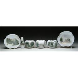 SIX WHITE OPAL ITEMS