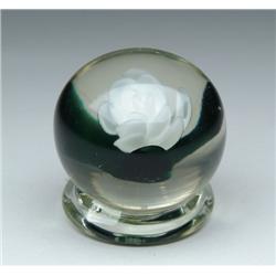 CRIMPED WHITE ROSE PAPERWEIGHT