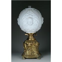 ORNATE BRASS KEROSENE LAMP