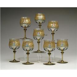 EIGHT MOSER GOBLETS