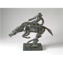 BRONZE INDIAN ON HORSE