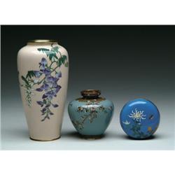 THREE JAPANESE CLOISONNE ENAMEL PIECES