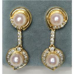 PEARL AND DIAMOND EARRINGS