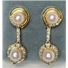 Image 1 : PEARL AND DIAMOND EARRINGS