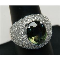 TOURMALINE AND DIAMOND RING