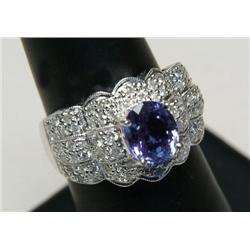 TANZANITE AND DIAMOND RING