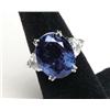 Image 1 : TANZANITE DIAMOND AND PLATINUM RING