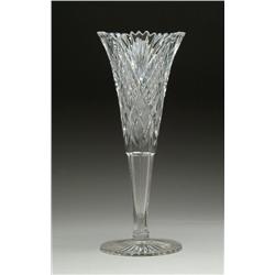 CUT GLASS TRUMPET VASE