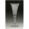Image 1 : CUT GLASS TRUMPET VASE