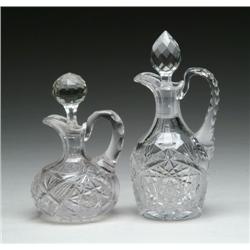 TWO CUT GLASS CRUETS