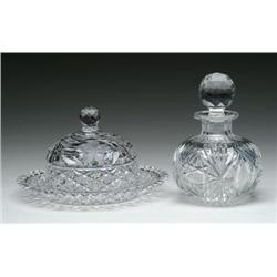 TWO CUT GLASS ITEMS