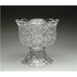 TWO PIECE CUT GLASS PUNCHBOWL