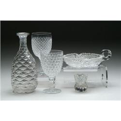 FIVE CUT GLASS ITEMS