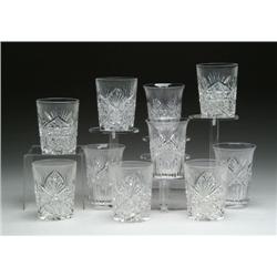 TEN CUT GLASS TUMBLERS