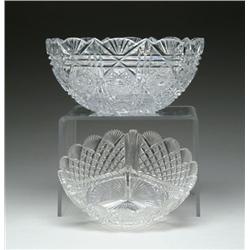 TWO CUT GLASS BOWLS