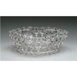 CUT GLASS TRIANGULAR SHAPED BOWL