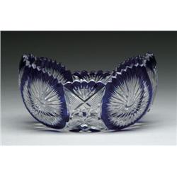 COBALT BLUE CUT TO CLEAR BOWL