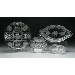 FOUR CUT GLASS ITEMS