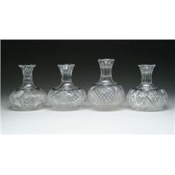 FOUR CUT GLASS WATER CARAFES