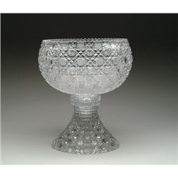 TWO PIECE CUT GLASS PUNCHBOWL
