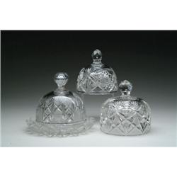 THREE CUT GLASS ITEMS