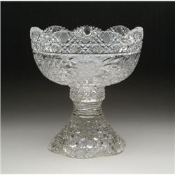TWO PIECE CUT GLASS PUNCHBOWL