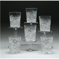SIX CUT GLASS TUMBLERS