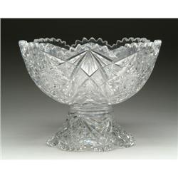 TWO PIECE CUT GLASS PUNCHBOWL