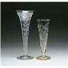 Image 1 : TWO CUT GLASS TRUMPET VASES