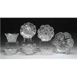 SEVEN CUT GLASS ITEMS