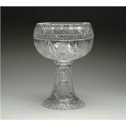 TWO PIECE CUT GLASS PUNCHBOWL